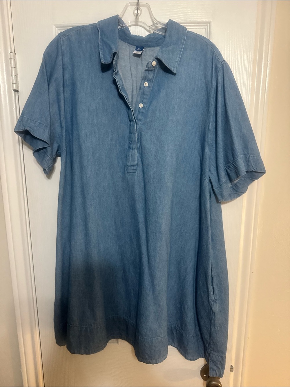Old Navy Denim-Style Chambray Blue Polo Tunic